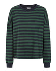 Sally Organic Cotton Navy/Green Stripe Sweatshirt