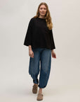 Shop_black_t-shirt_with_three_quarter_sleeves