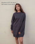 Fiona Organic Cotton Slate Sweatshirt Dress