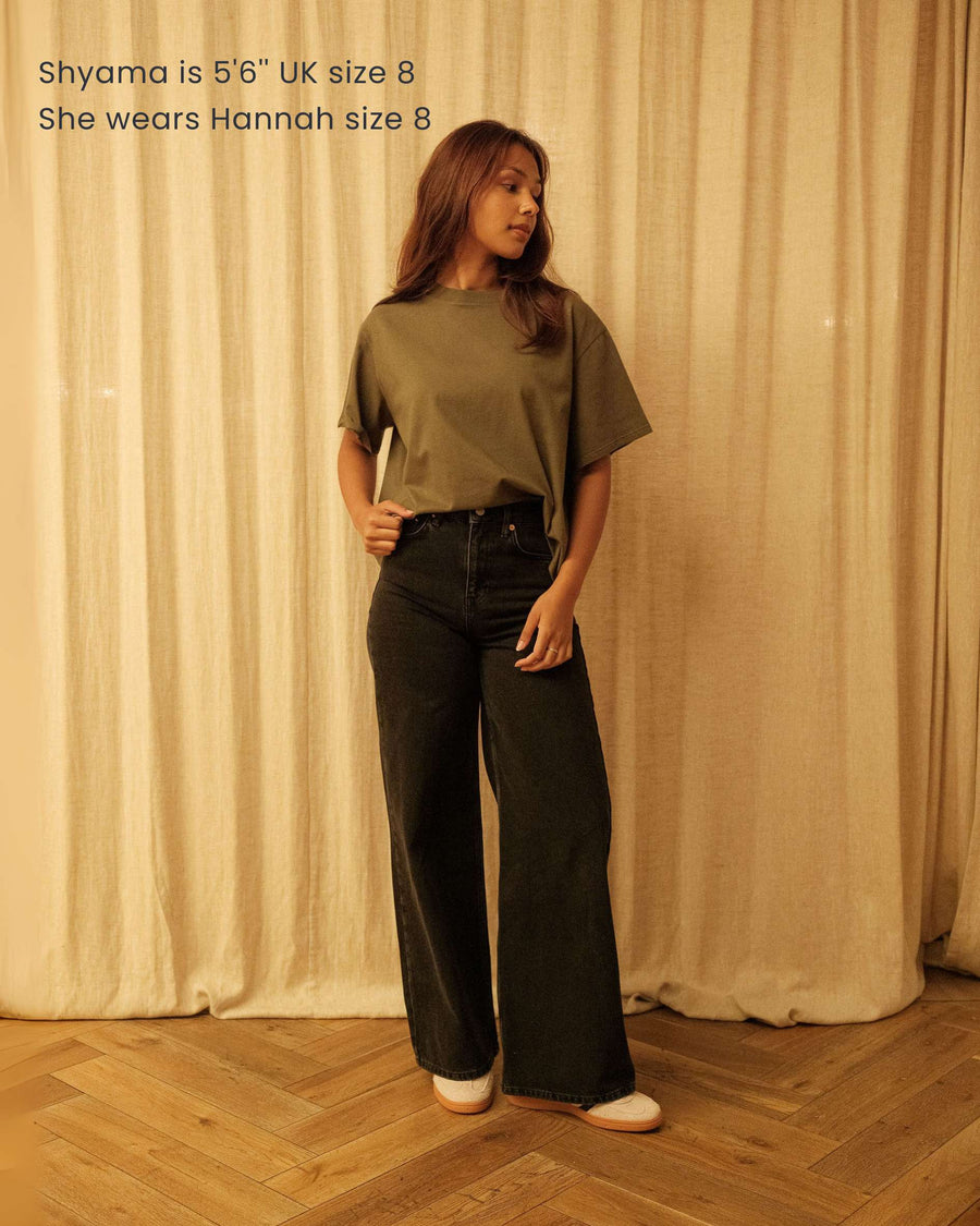 Shyama wears Hannah Dark Olive size 8