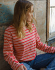 striped crew neck t shirt