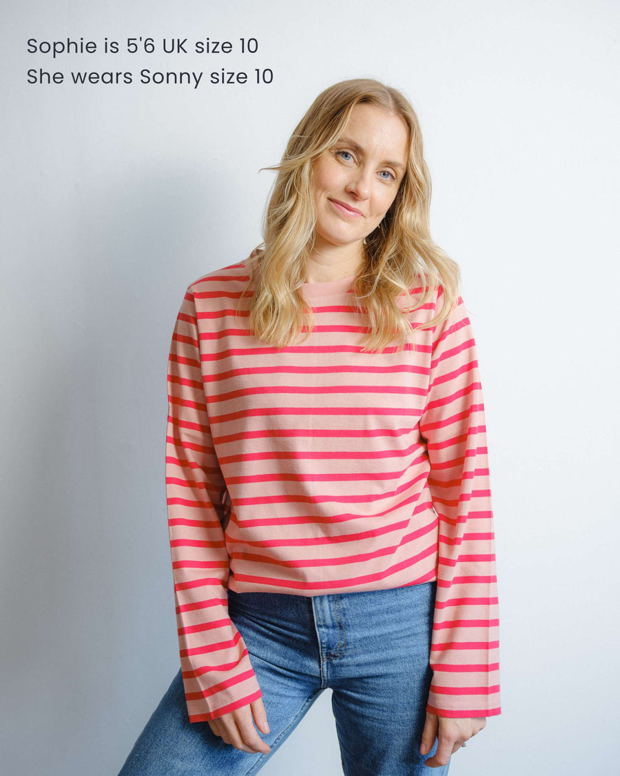 pink stripe tops