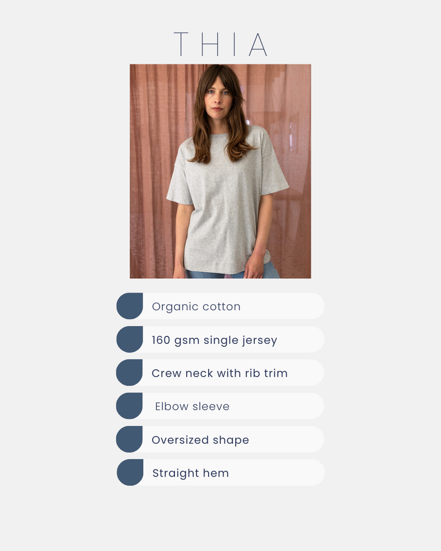 Thia Organic Cotton Navy Breton T-Shirt