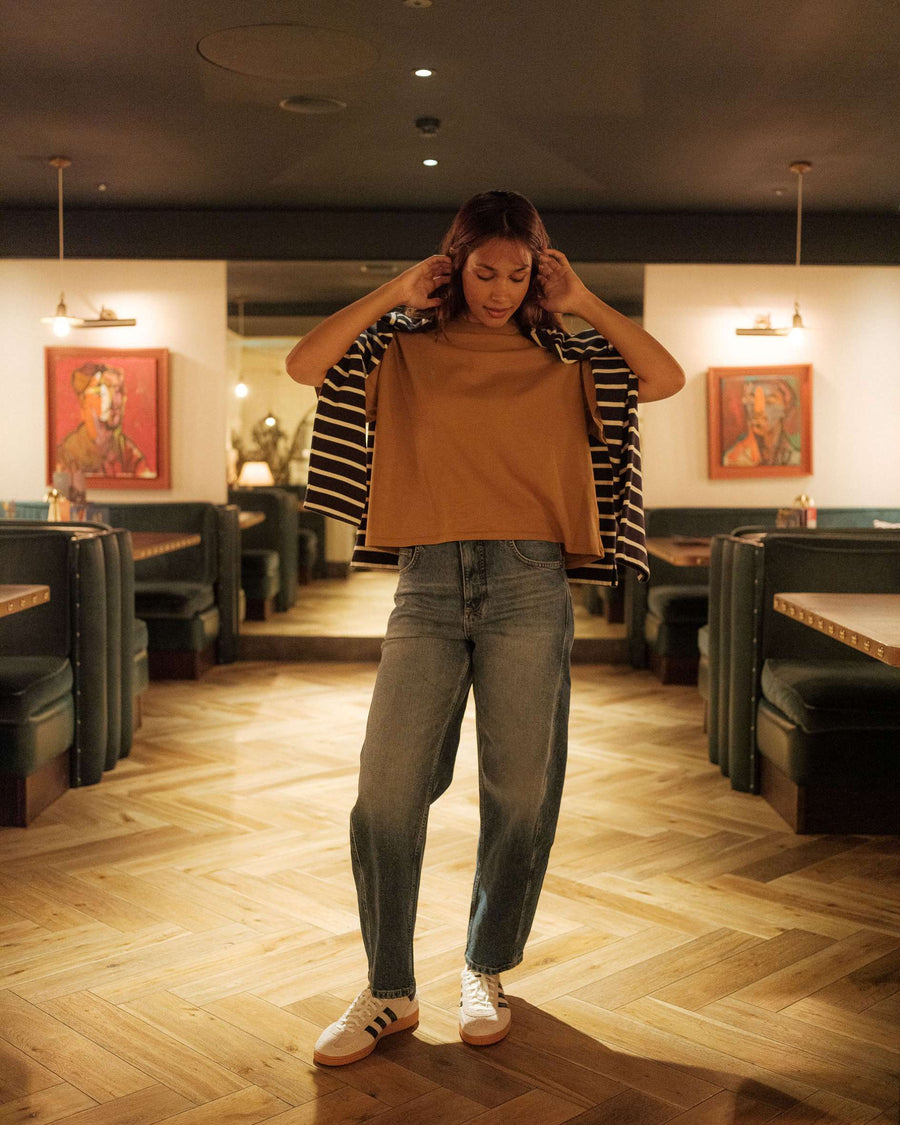 Toffee_coloured_cropped_organic_cotton_t-shirt