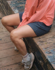 Vintage navy Joy shorts in organic cotton jersey