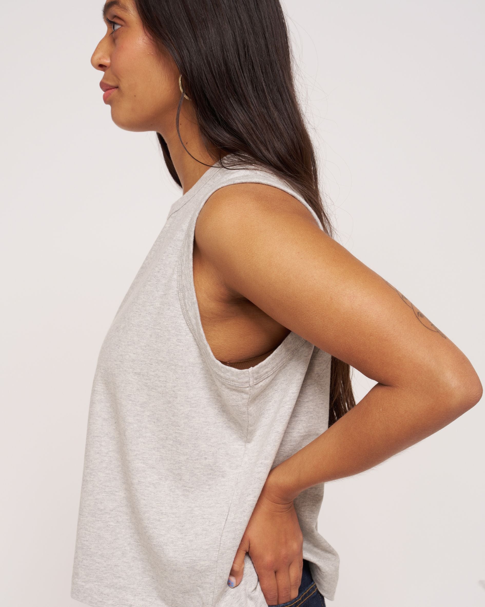 Willow oversized grey marl cotton vest