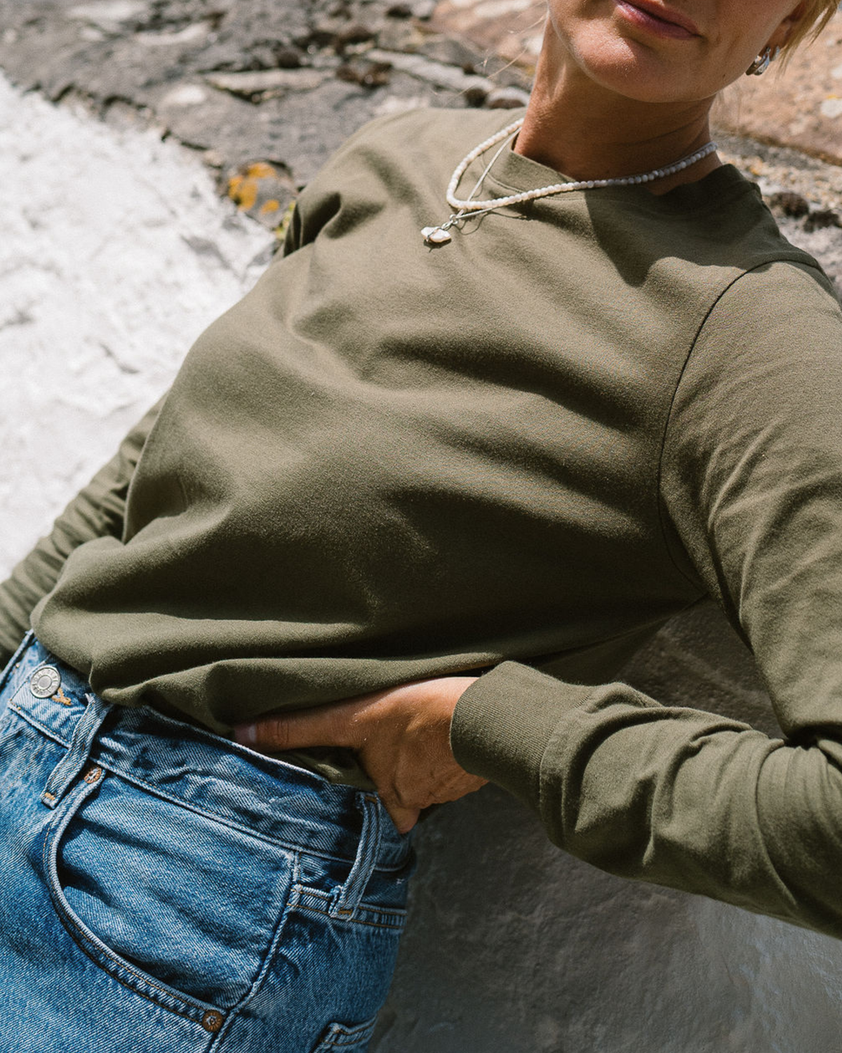 Audrey Organic Cotton Dark Olive T-Shirt
