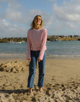 long sleeved red stripe t shirt