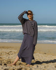 Elle Navy Stripe beach dress