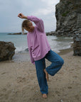 Connie Authentic Oversized Organic Cotton Violet Sweatshirt