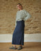 navy blue maxi skirt and stripe top