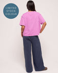 boxy washed violet cotton t-shirt