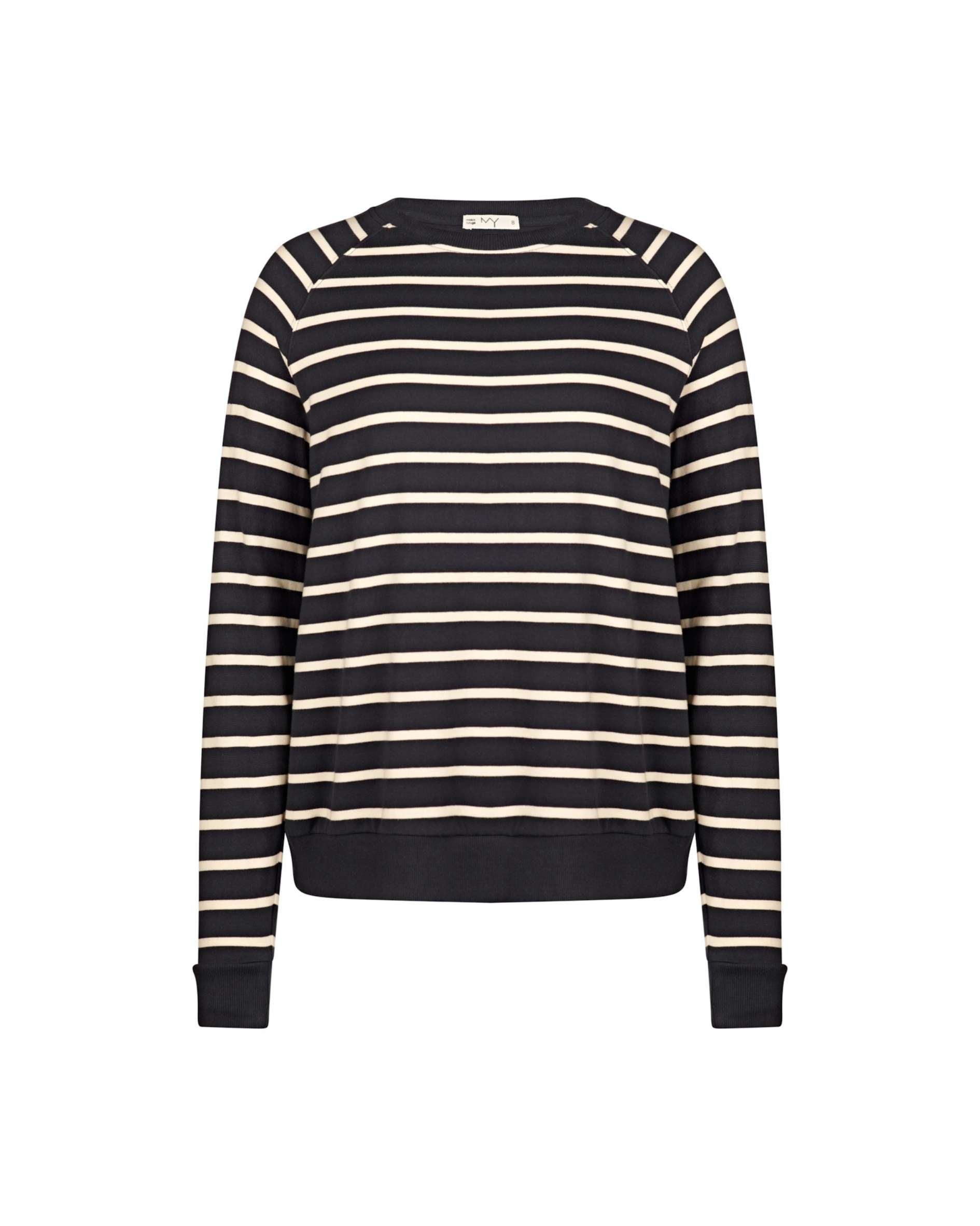 navy and ecru striped womens sweat