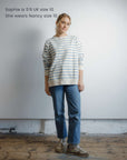 blue stripe sweatshirt in cotton