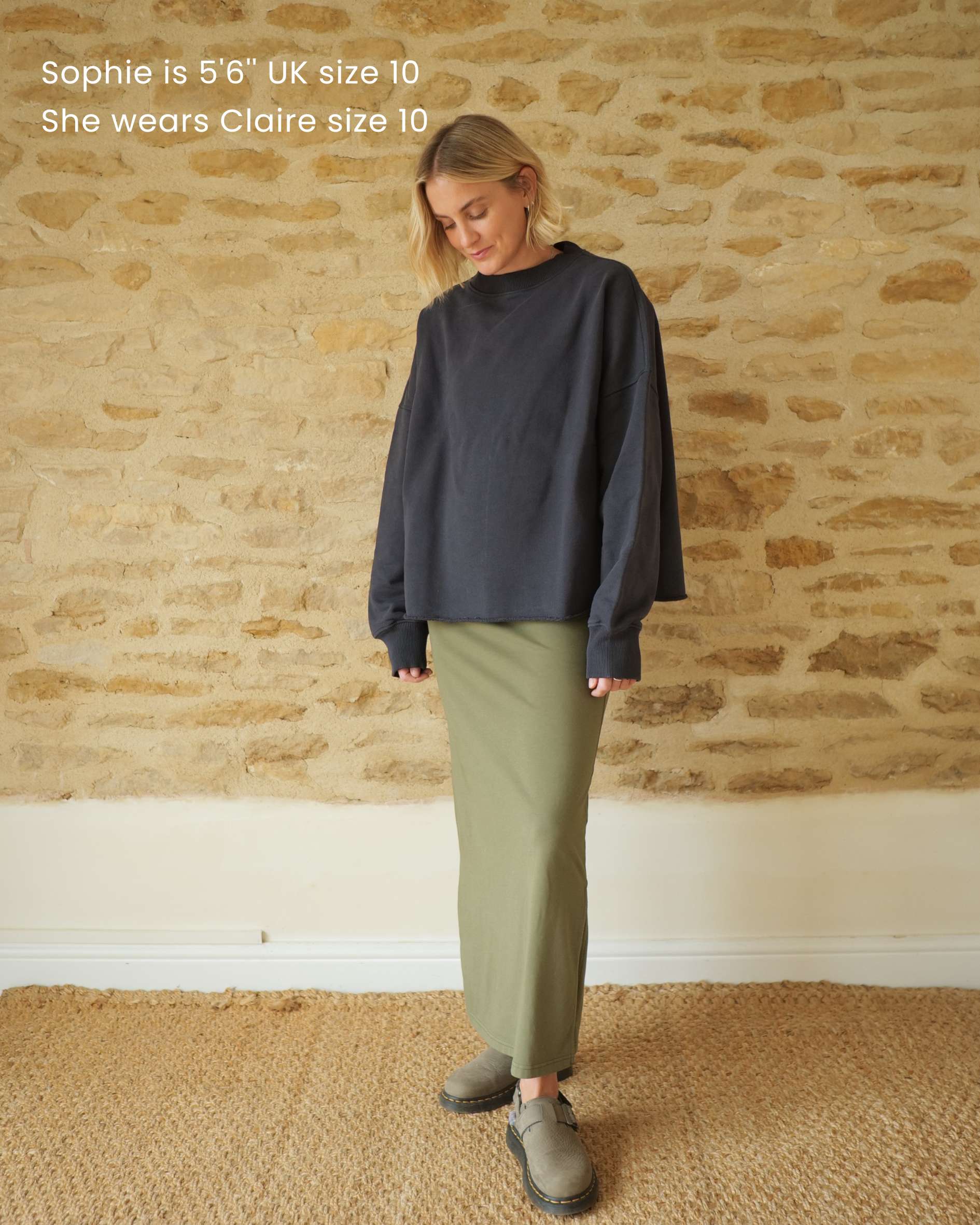 Claire Organic Cotton Dark Olive Skirt
