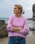 Connie Authentic Oversized Organic Cotton Violet Sweatshirt
