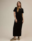 Elle Semi-Fitted Organic Cotton Black Dress