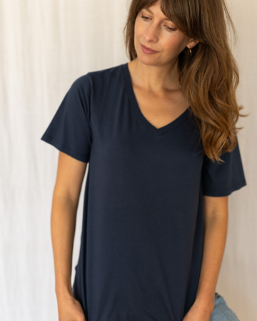 Dotty V Organic Cotton Navy T-Shirt