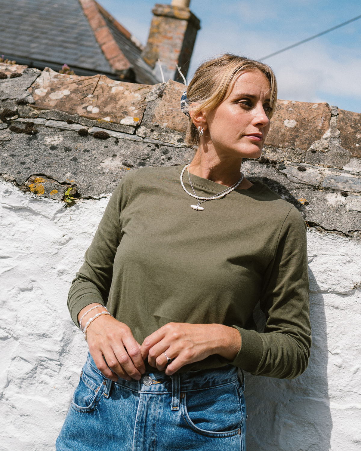 Audrey Organic Cotton Dark Olive T-Shirt