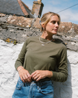 Audrey Organic Cotton Dark Olive T-Shirt