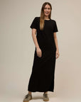 Elle Semi-Fitted Organic Cotton Black Dress