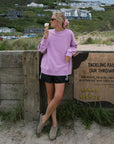 Connie Authentic Oversized Organic Cotton Violet Sweatshirt