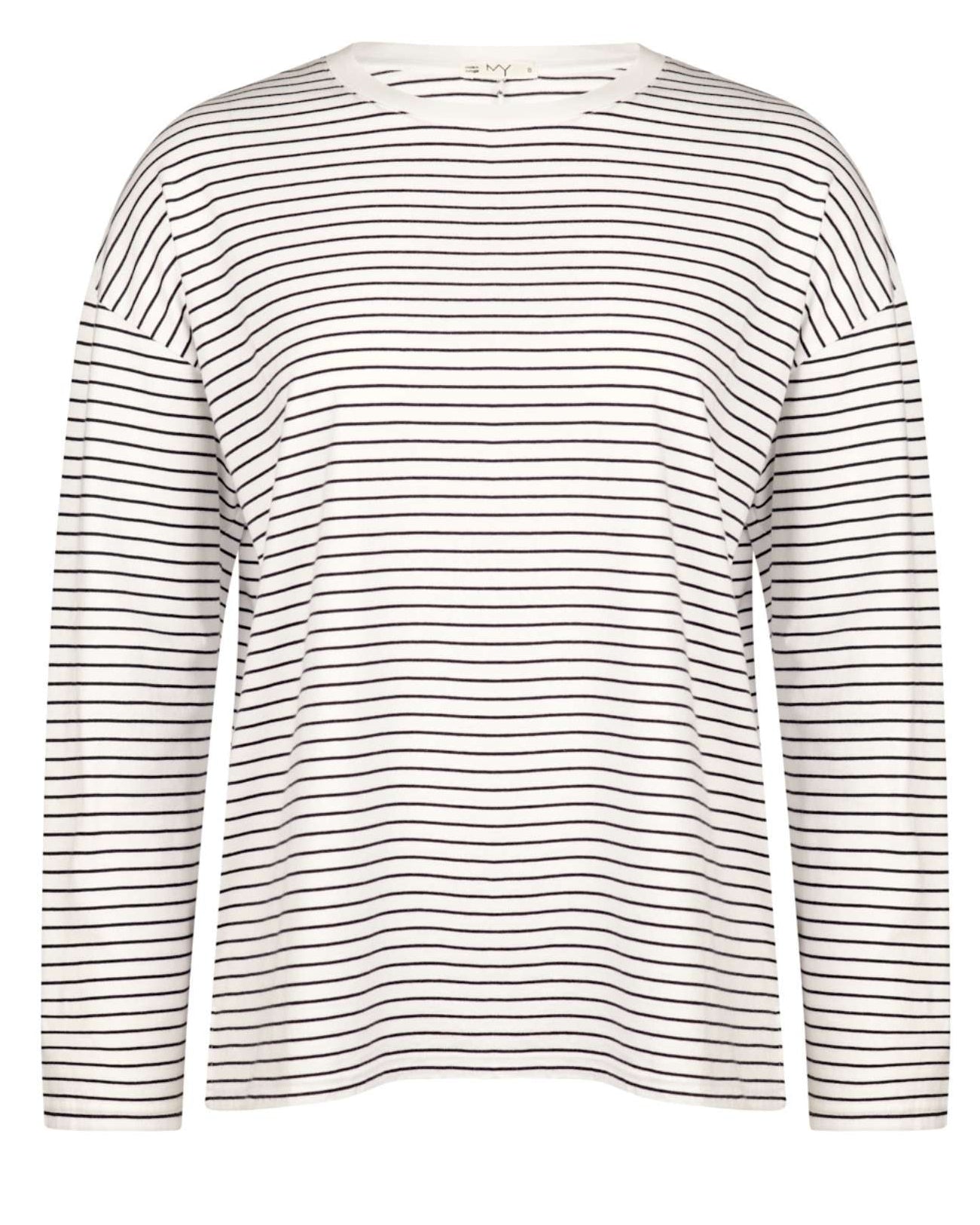 fine stripe long sleeve oversize tee