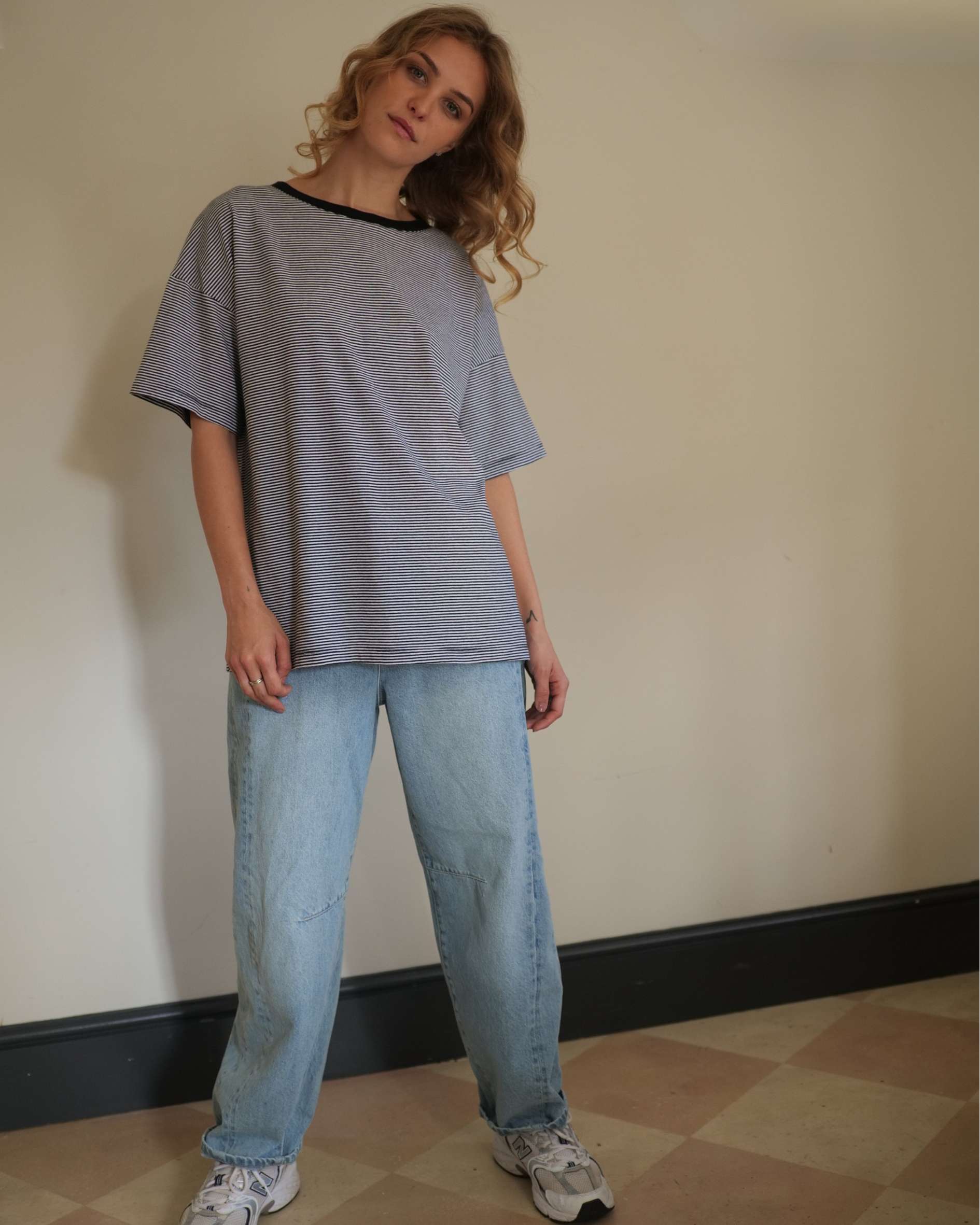 oversized clothing and jeans
