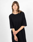 flattering black t shirt dress