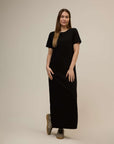 Elle Semi-Fitted Organic Cotton Black Dress