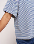 hannah airforce mid blue stripe cream tshirt