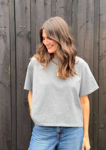 Hannah Heavyweight Organic Cotton Charcoal Marl T-Shirt PRE-ORDER