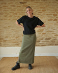 Claire Organic Cotton Dark Olive Skirt