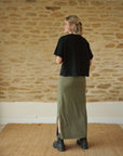 Claire Organic Cotton Dark Olive Skirt