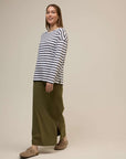 Claire Organic Cotton Dark Olive Skirt