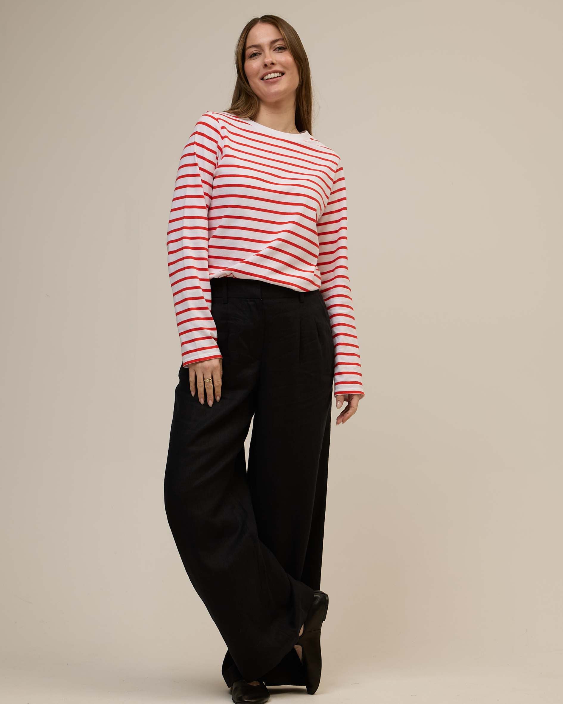 Sonny Midweight Organic Cotton Red Breton T-Shirt