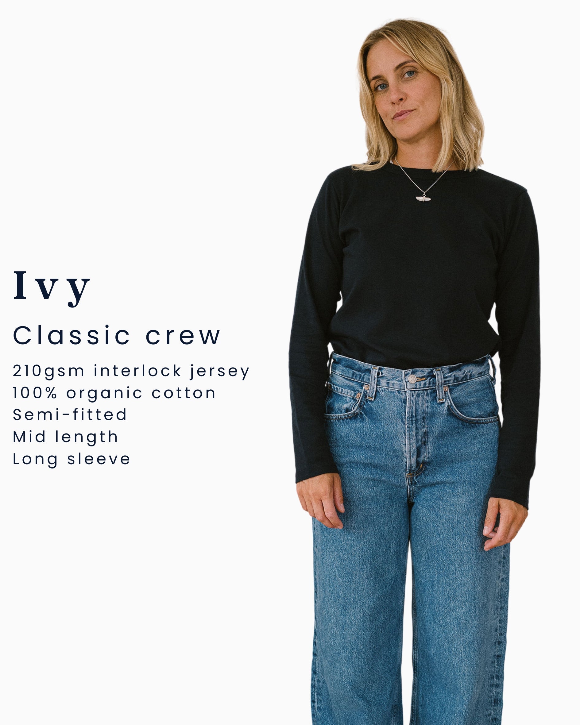 womens navy blue fitted long sleeve t shirt 