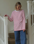 long sleeve red stripe tee
