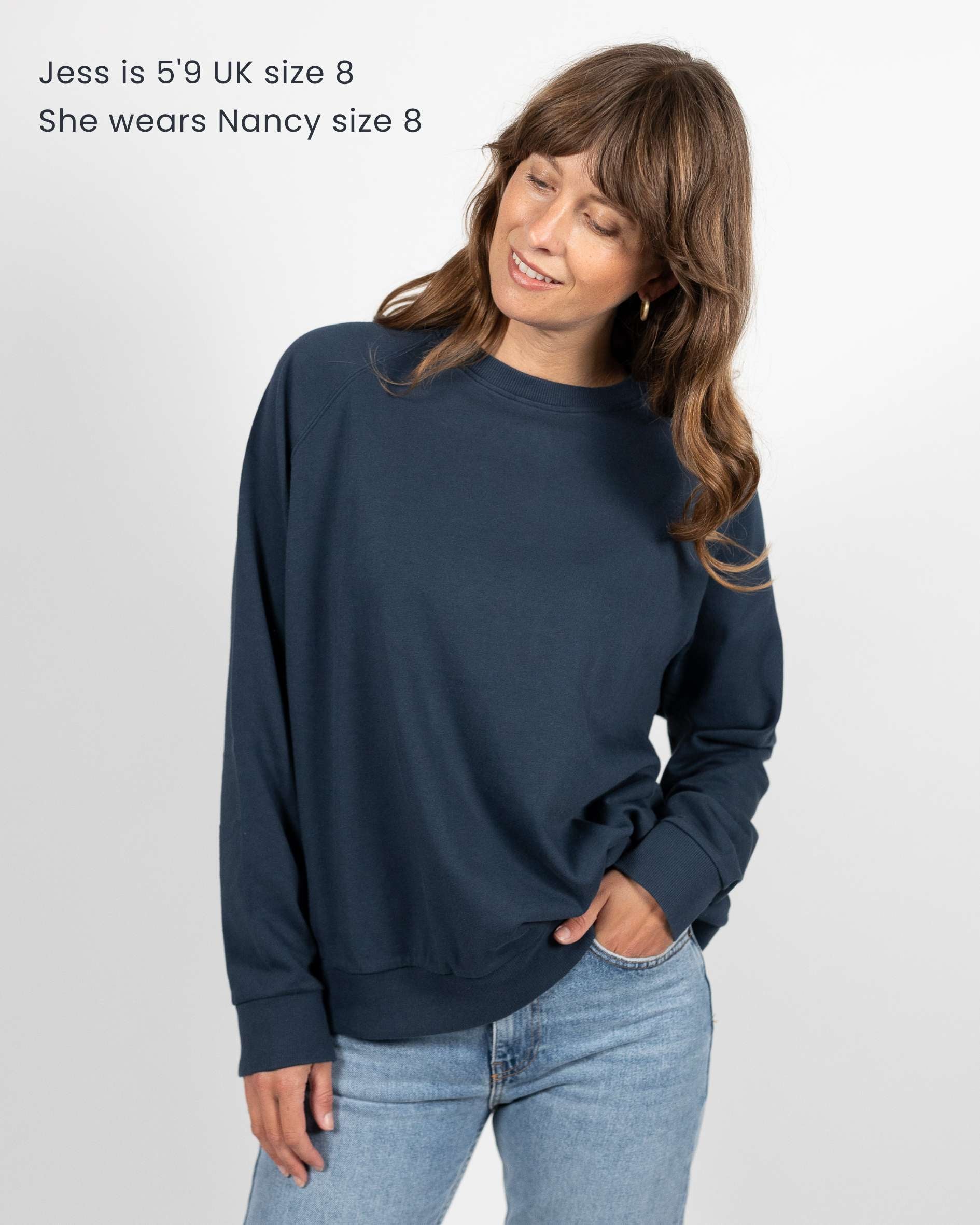 classic navy blue sweatshirt