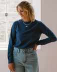 luxe_ribbed_cuff_and_neck_womens_t-shirt_in_navy