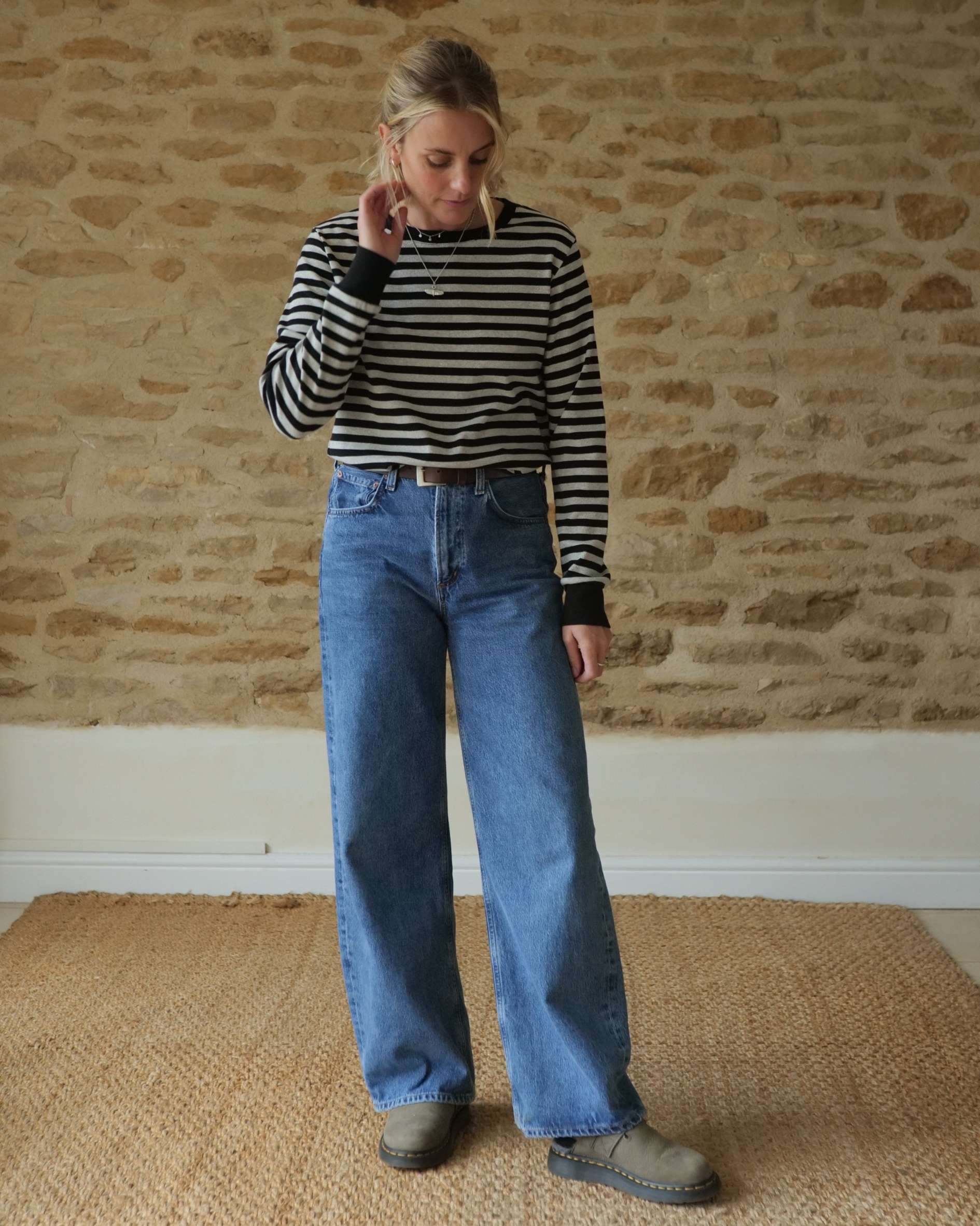 black striped t shirt from ethical brand