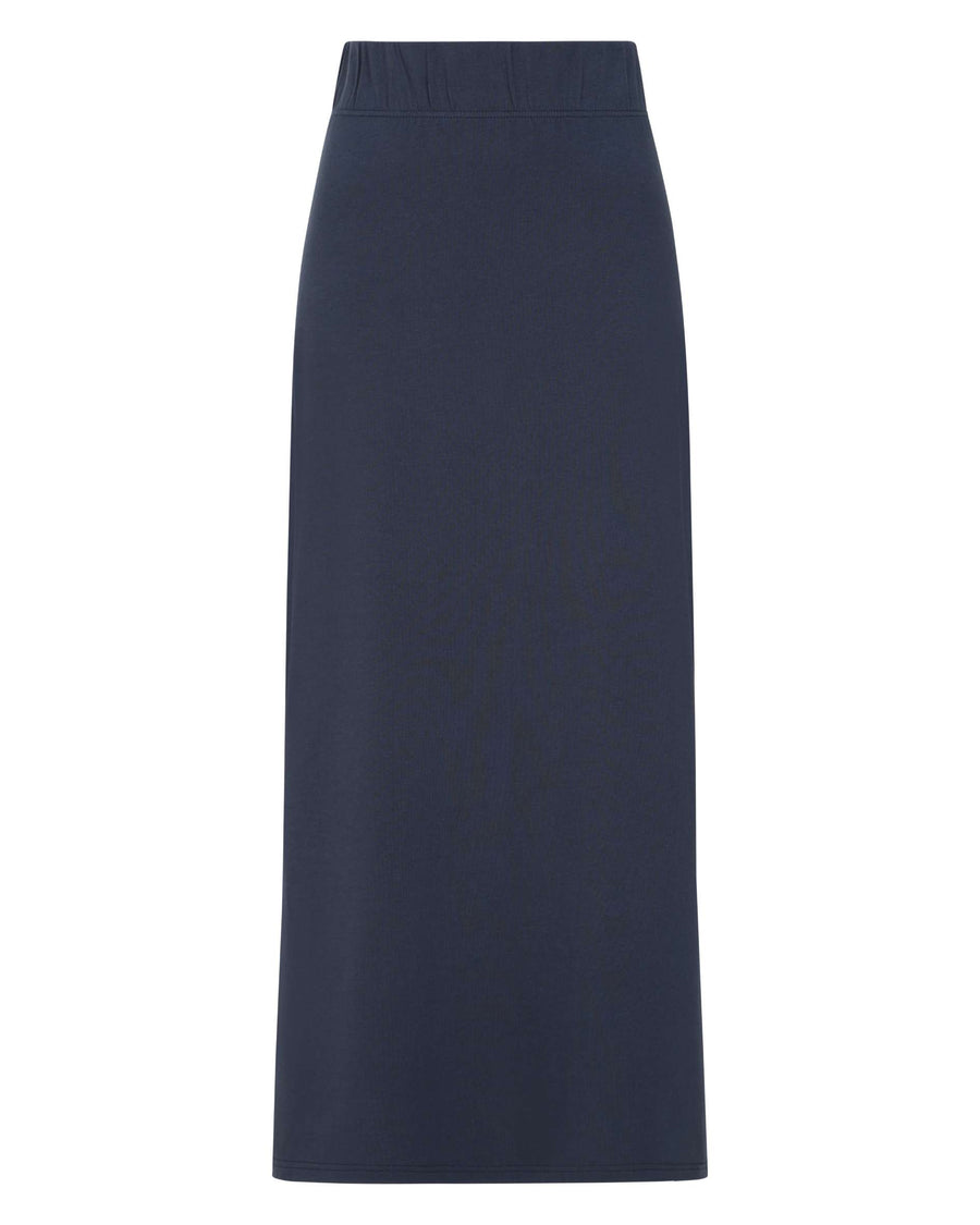 Navy blue skirt on a white background