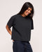 organic cotton short sleeve top in black 