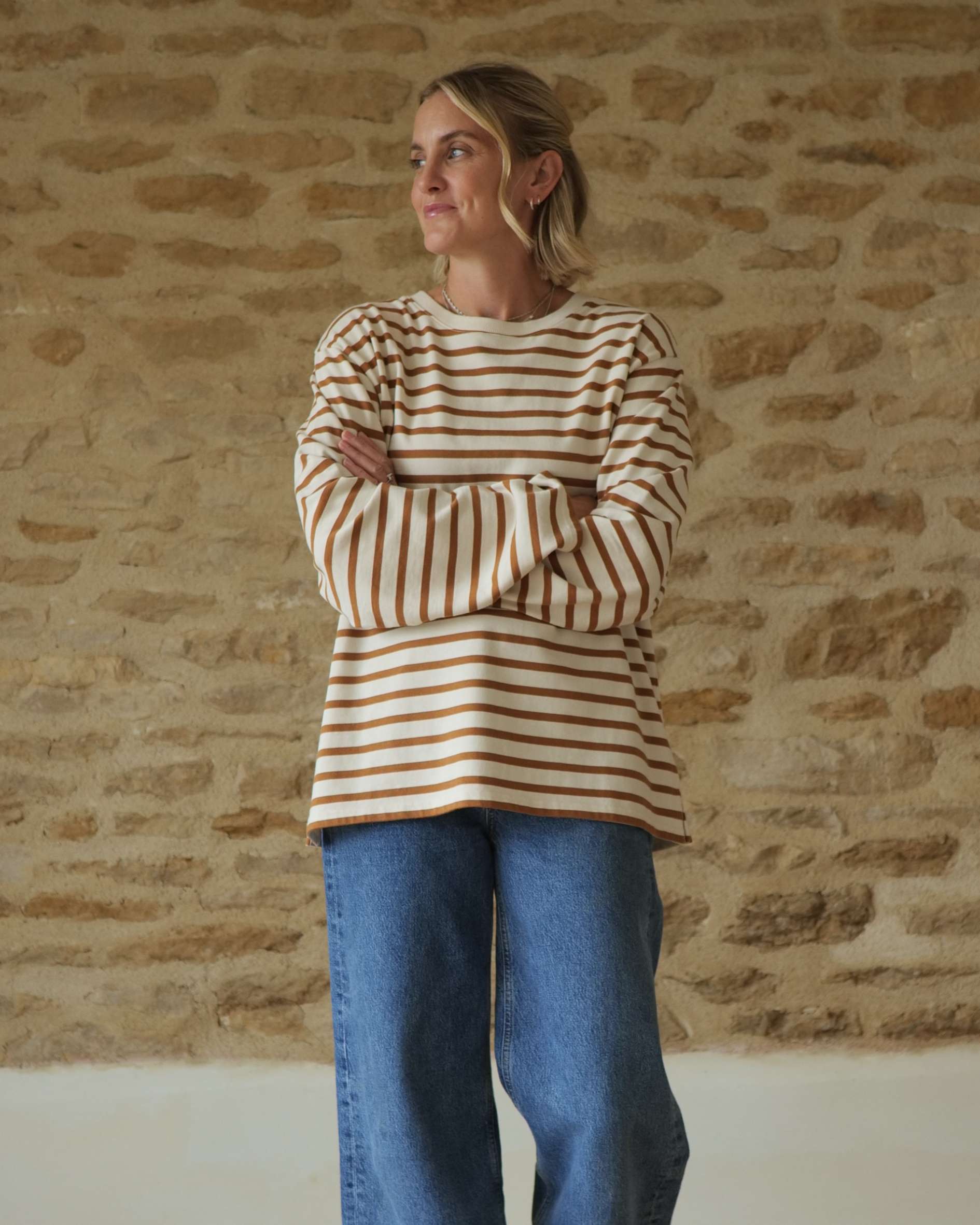 neutral breton top in organic cotton