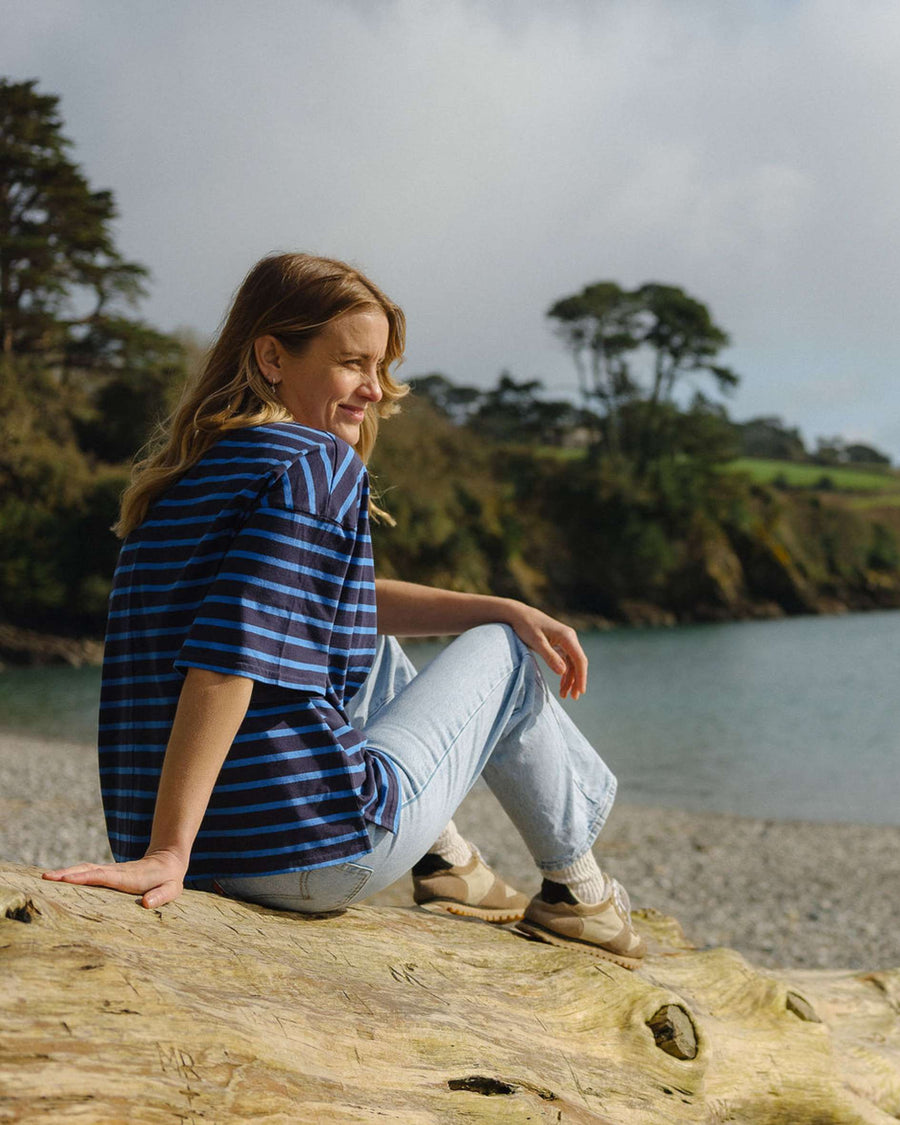 blue stripe tops