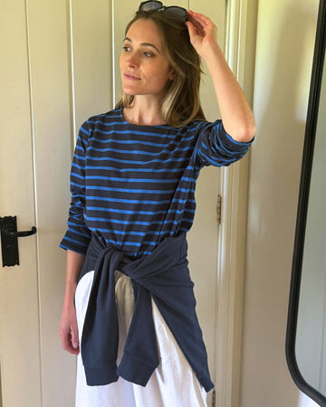 navy breton tee
