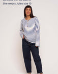 Jules Midweight Slub Organic Cotton Airforce Breton Henley