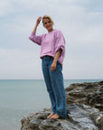 Connie Authentic Oversized Organic Cotton Violet Sweatshirt