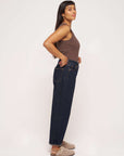 organic cotton mocha ribbed vest top