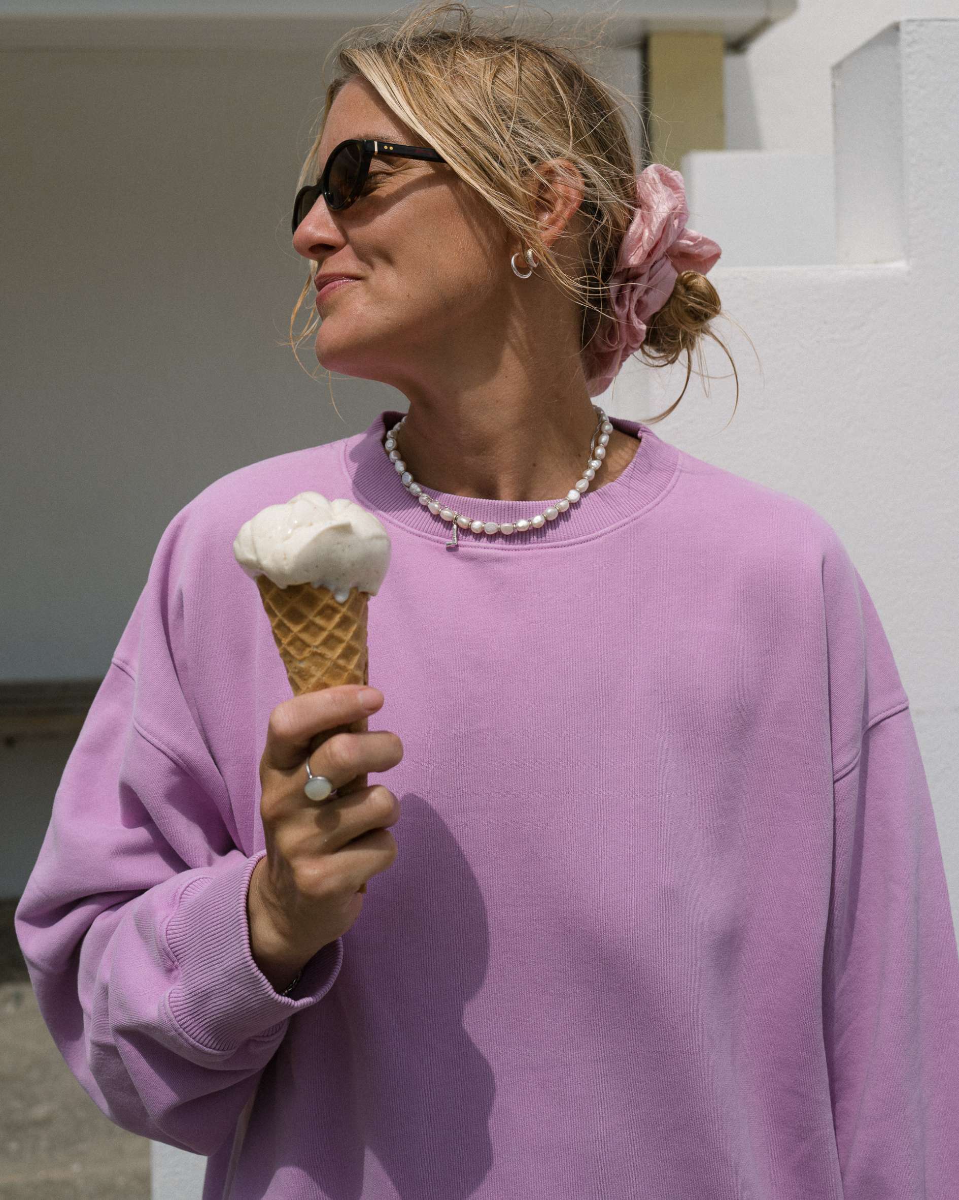 Connie Authentic Oversized Organic Cotton Violet Sweatshirt